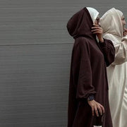 Hooded Sweatshirt Abaya | Hoodie Abaya With Pockets (AA125)